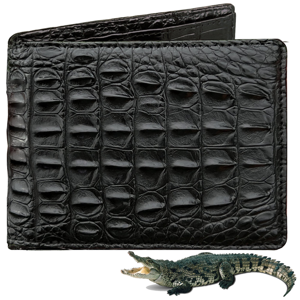 Men's Wallet ANTORINI Excellence in Black Genuine Crocodile Leather –  ANTORINI®