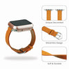 Load image into Gallery viewer, Tan Flat Ostrich Leather Band Compatible Apple Watch Iwatch 49mm Screen Protector Case Silver Adapter Replacement Strap For Smartwatch Series 7 8 Leather Handmade AW-182S-W-49MM