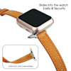 Load image into Gallery viewer, Tan Flat Ostrich Leather Band Compatible Apple Watch Iwatch 49mm Screen Protector Case Silver Adapter Replacement Strap For Smartwatch Series 7 8 Leather Handmade AW-182S-W-49MM