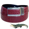 Vintage Burgundy Alligator Belt Men's - Automatic Buckle | BE-RED-70