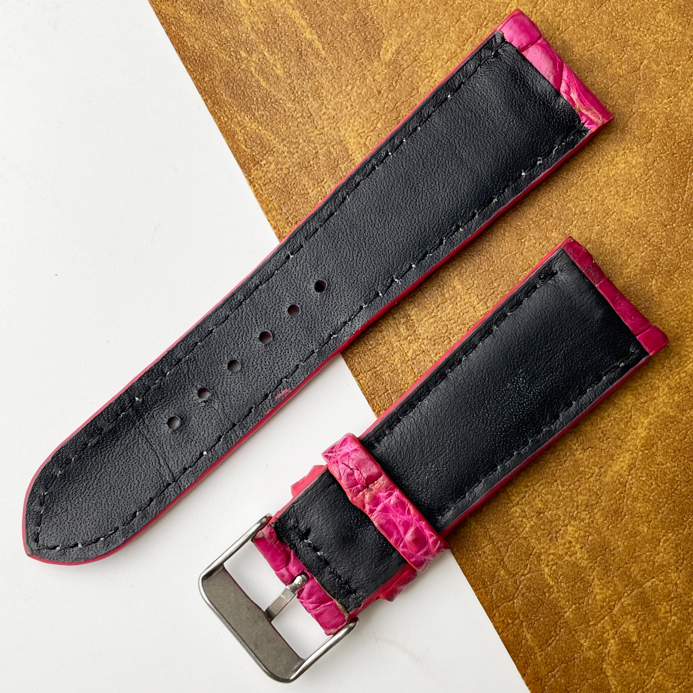 Pink Unique Texture Alligator Watch Band
