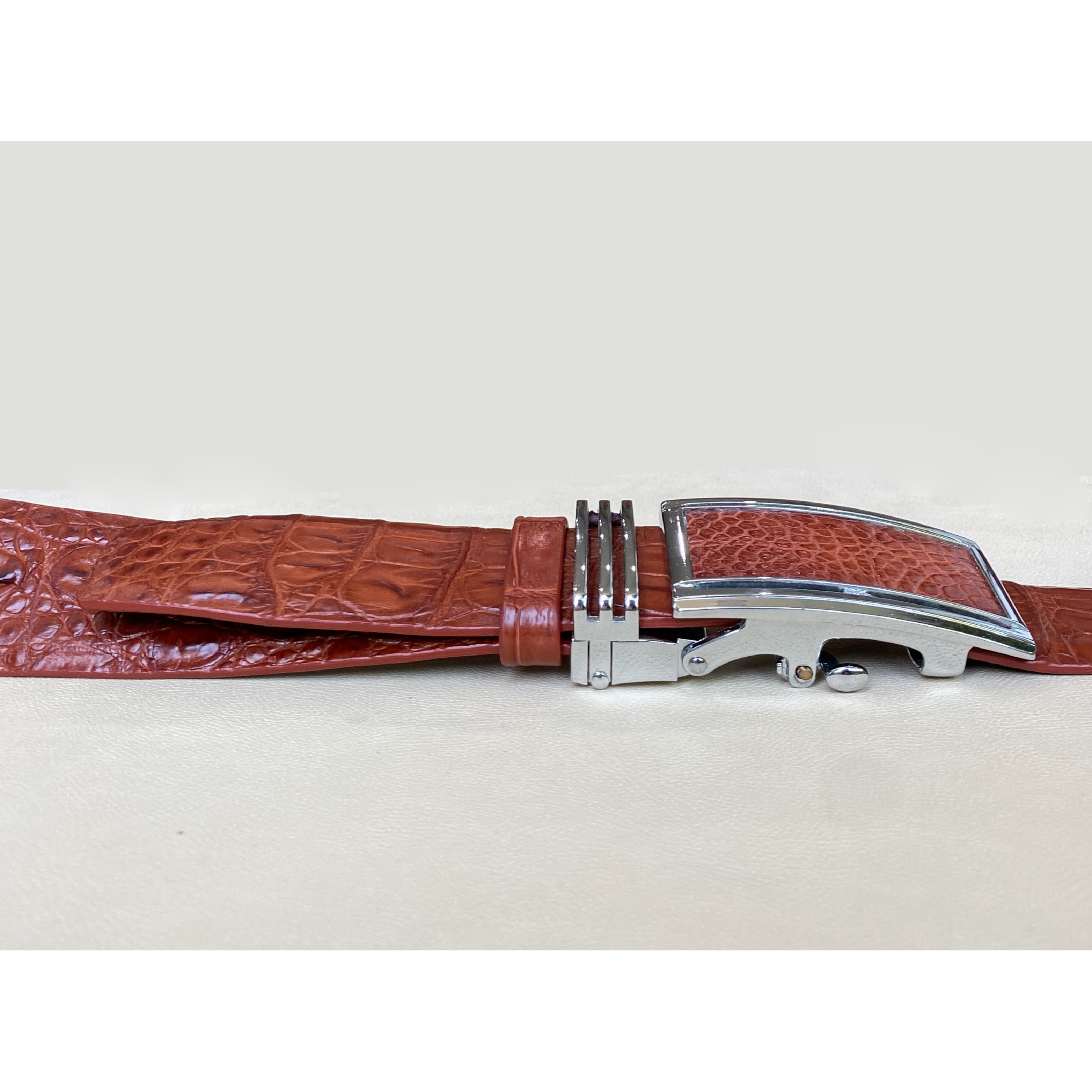 Light Brown Alligator HornBack  Leather Belt For Men