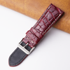 Load image into Gallery viewer, 26mm Burgundy Unique Pattern Alligator Leather Watch Band For Men DH-224E