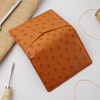 Load image into Gallery viewer, Tan Double Side Ostrich Leather Credit Card Holder | RFID Blocking | CARDOS-02