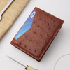 Dark Brown Double Side Ostrich Leather Credit Card Holder | RFID Blocking | CARDOS-06