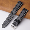 20mm Black Unique Pattern Alligator Leather Watch Band For Men DH-01C