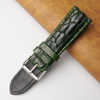 24mm Green Unique Pattern Alligator Leather Watch Band For Men DH-46BKV