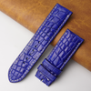 Load image into Gallery viewer, 24mm Blue Unique Pattern Alligator Leather Watch Band For Men DH-159C