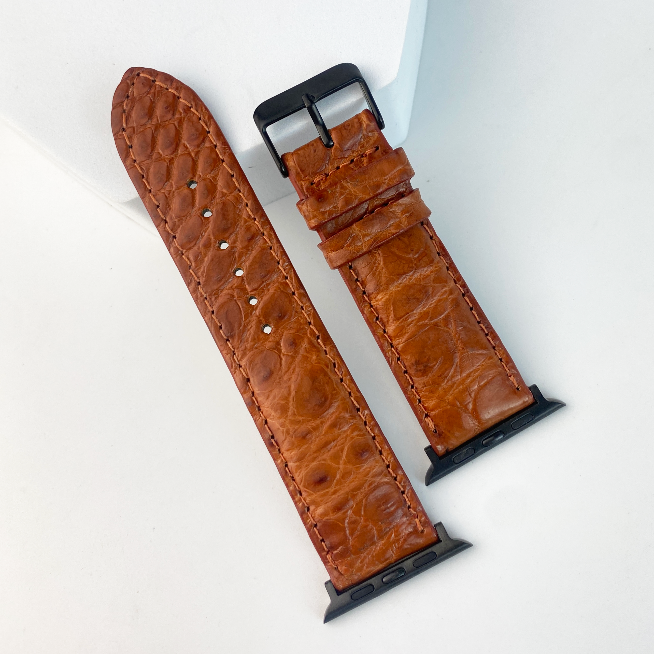 Light Brown Alligator Leather Strap for Apple Watch