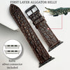 Load image into Gallery viewer, Dark Brown Flat Alligator Leather Strap For Apple Watch Ultra Series 8 7 6 5 4 3 SE | AW-23