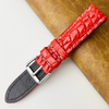 Bright Red Unique Texture Alligator Leather Watch Band For Men