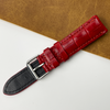 Red Unique Pattern Alligator Leather Watch Band For Men