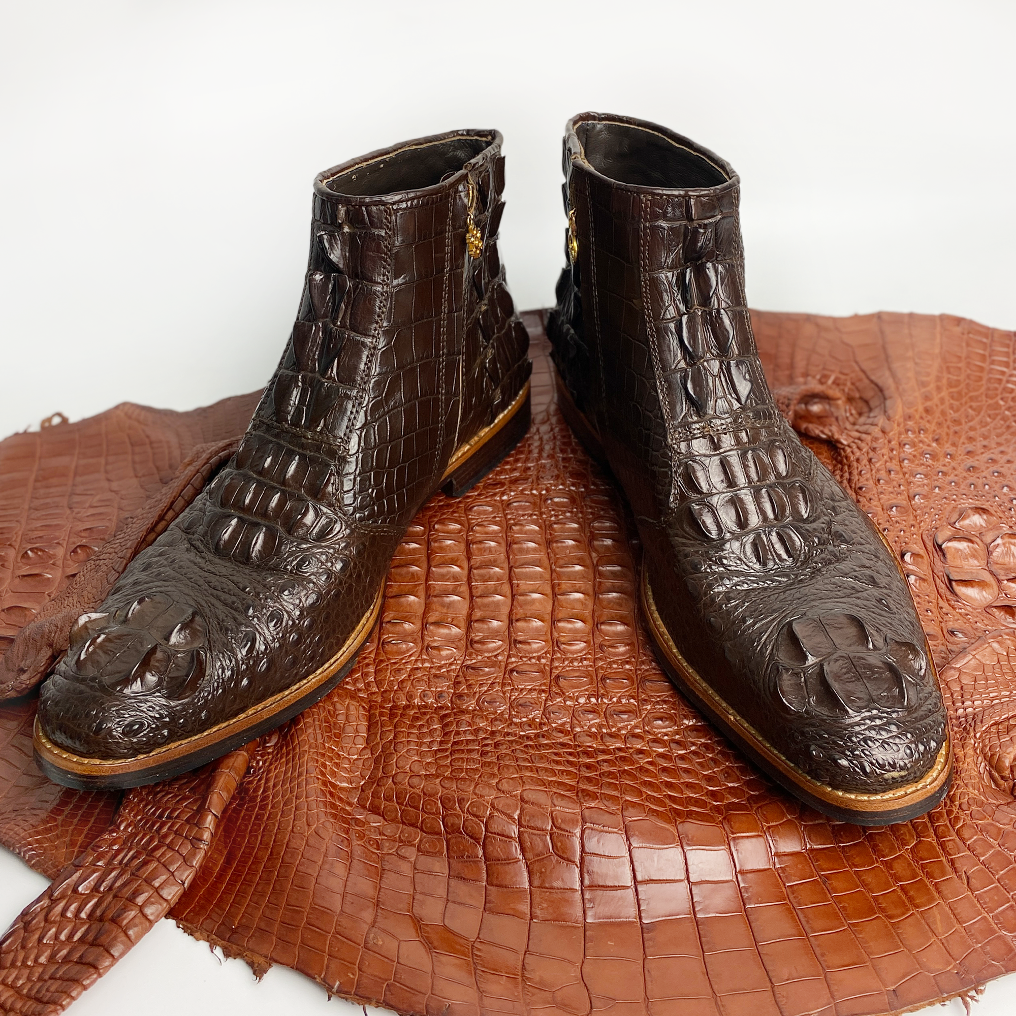 Dark Brown Crocodile Boot Western Shoes For – Vinacreations