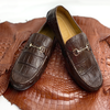 Load image into Gallery viewer, Men&#39;s Brown Alligator Leather Horsebit Loafers | Belly Crocodile Skin Loafer Shoes For Men - SH23C42
