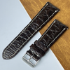 24mm Dark Brown Unique Alligator Leather Watch Band For Men | DH-78-E
