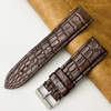 Dark Brown Unique Texture Alligator Leather Watch Band For Men
