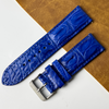 Load image into Gallery viewer, 24mm Blue Unique Pattern Alligator Leather Watch Band For Men DH-50O