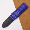 24mm Blue Unique Pattern Alligator Leather Watch Band For Men DH-50N