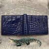 Load image into Gallery viewer, Blue Alligator Skin Bifold Wallet For Men | Handmade Crocodile Leather Wallet RFID Blocking | VL4554