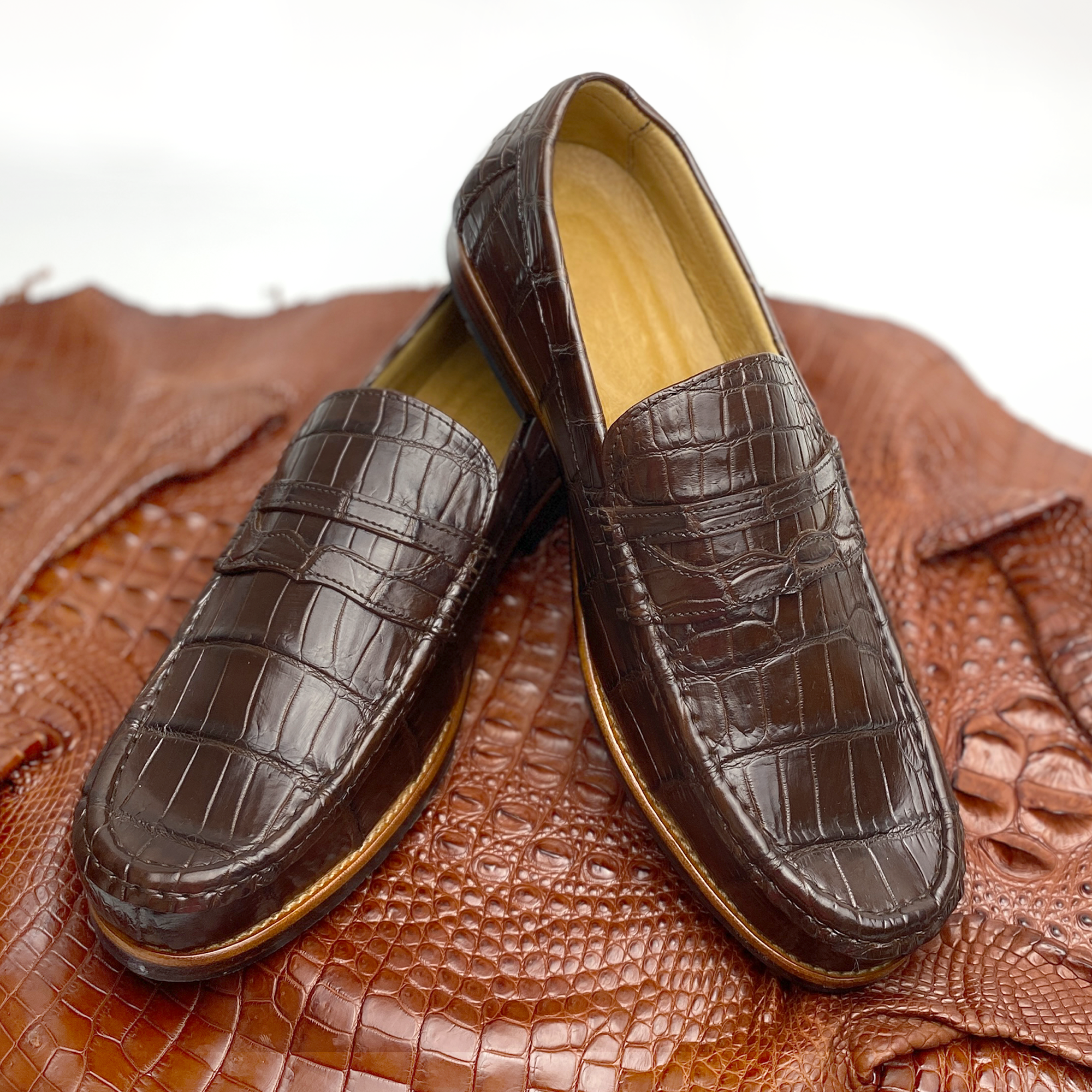Alligator loafers sales mens shoes