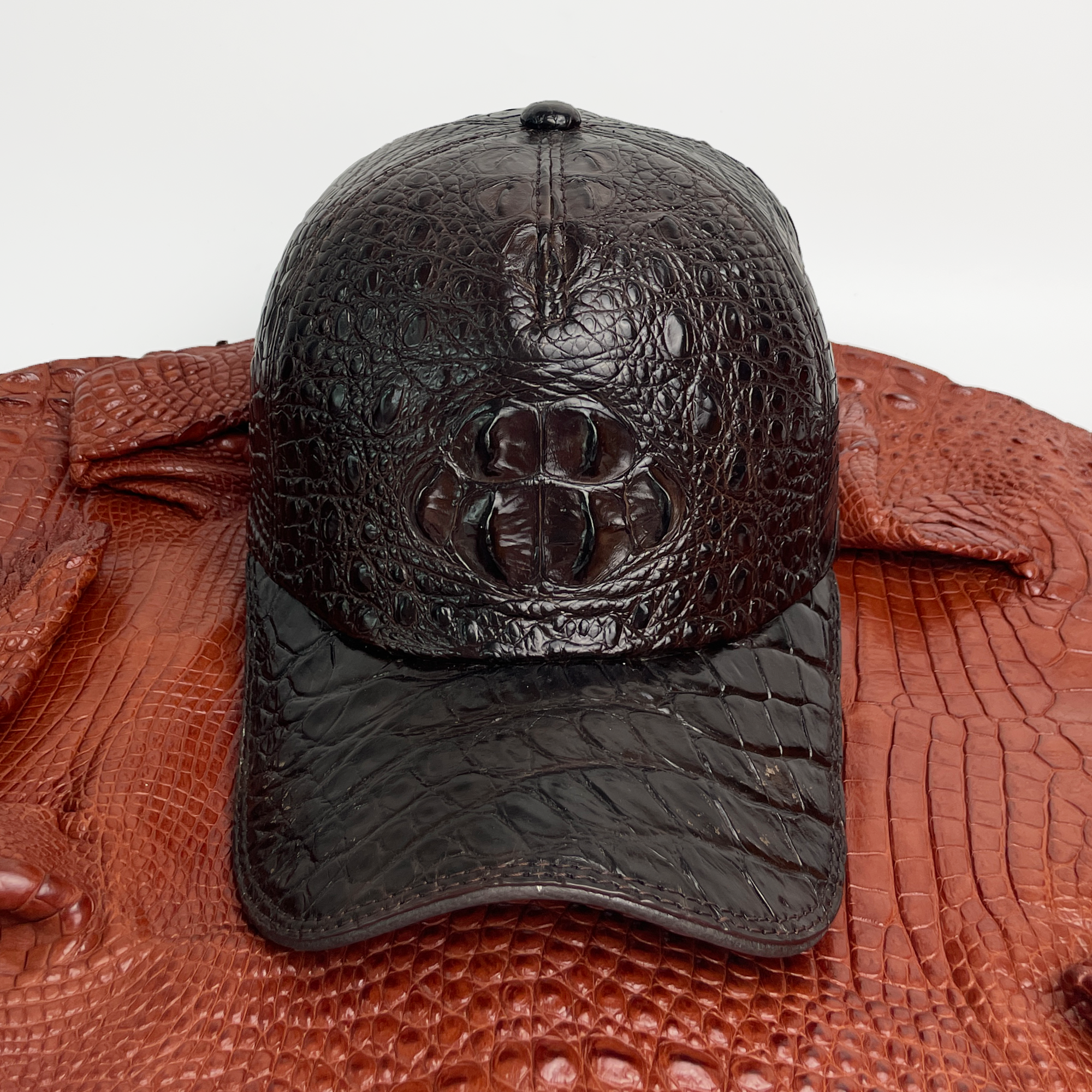 Crocodile skin hat hot sale