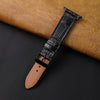 Slim Black Alligator Apple Leather Watch Band