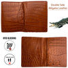 Load image into Gallery viewer, Light Brown Alligator Leather Minimalist Wallet - Crocodile Slim Credit Card Holder Double Side | RFID Blocking | LIGHT-CARD-14