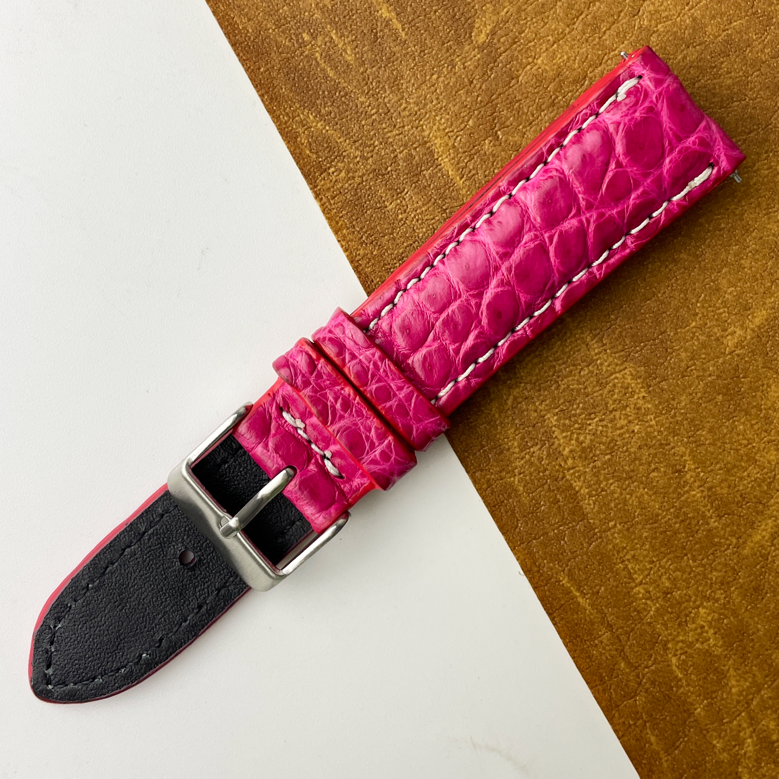 20mm Pink Unique Texture Alligator Watch Band For Men DH-226B