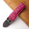 Load image into Gallery viewer, 24mm Pink Unique Pattern Alligator Leather Watch Band For Men DH-226I