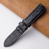 20mm Black Unique Pattern Alligator Leather Watch Band For Men DH-01A