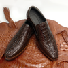 Load image into Gallery viewer, Dark Brown Belly Alligator Leather Mens Slip On Loafers | Crocodile Skin Dress Shoes For Men | SH73H42