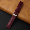 Load image into Gallery viewer, Flat Burgundy Alligator Leather Watch Band
