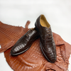 Dark Brown Alligator Leather Oxford Shoes For Men | Formal Wedding Shoes | SH03A42