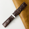 Load image into Gallery viewer, 24mm Dark Brown Unique Texture Alligator Leather Watch Band For Men