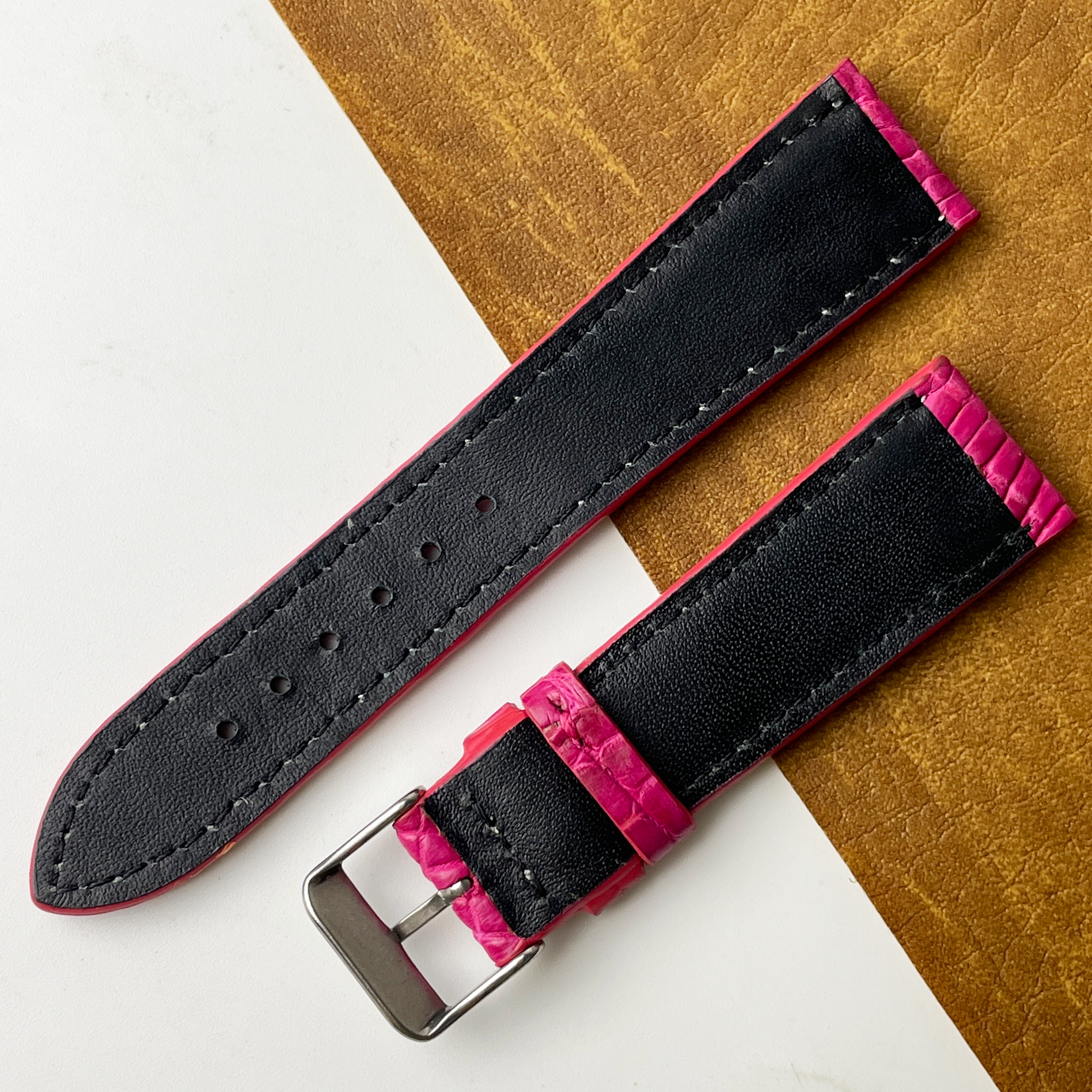 Pink Unique Texture Alligator Watch Band