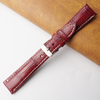 20mm Burgundy Unique Alligator Leather Watch Band For Men | DH-224C