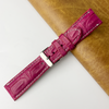 Pink Purple White Stitching Alligator Leather Watch Band For Men
