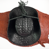 Black Alligator Cowboy Hat | Crocodile Skin Western Style Hat With Chin Cord | HAT-BLA-66
