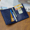 Black Blue Double Side Ostrich Leather Credit Card Holder | RFID Blocking | CARDOS-14