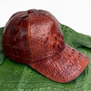 Load image into Gallery viewer, Brown Alligator Leather Cap - Fashionable Exotic Adjustable Outdoor Baseball Cap | Cowboy Style | HAT-BRO-22