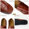 Light Brown Alligator Leather Moccasin Loafer | Crocodile Belly Skin Moccasin Loafer | SH96L42