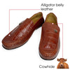 Light Brown Alligator Leather Moccasin Loafer | Crocodile Belly Skin Moccasin Loafer | SH96L42