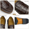 Load image into Gallery viewer, Dark Brown Alligator Loafers Men | Mens Crocodile Belly Leather Slip On | SH43E42