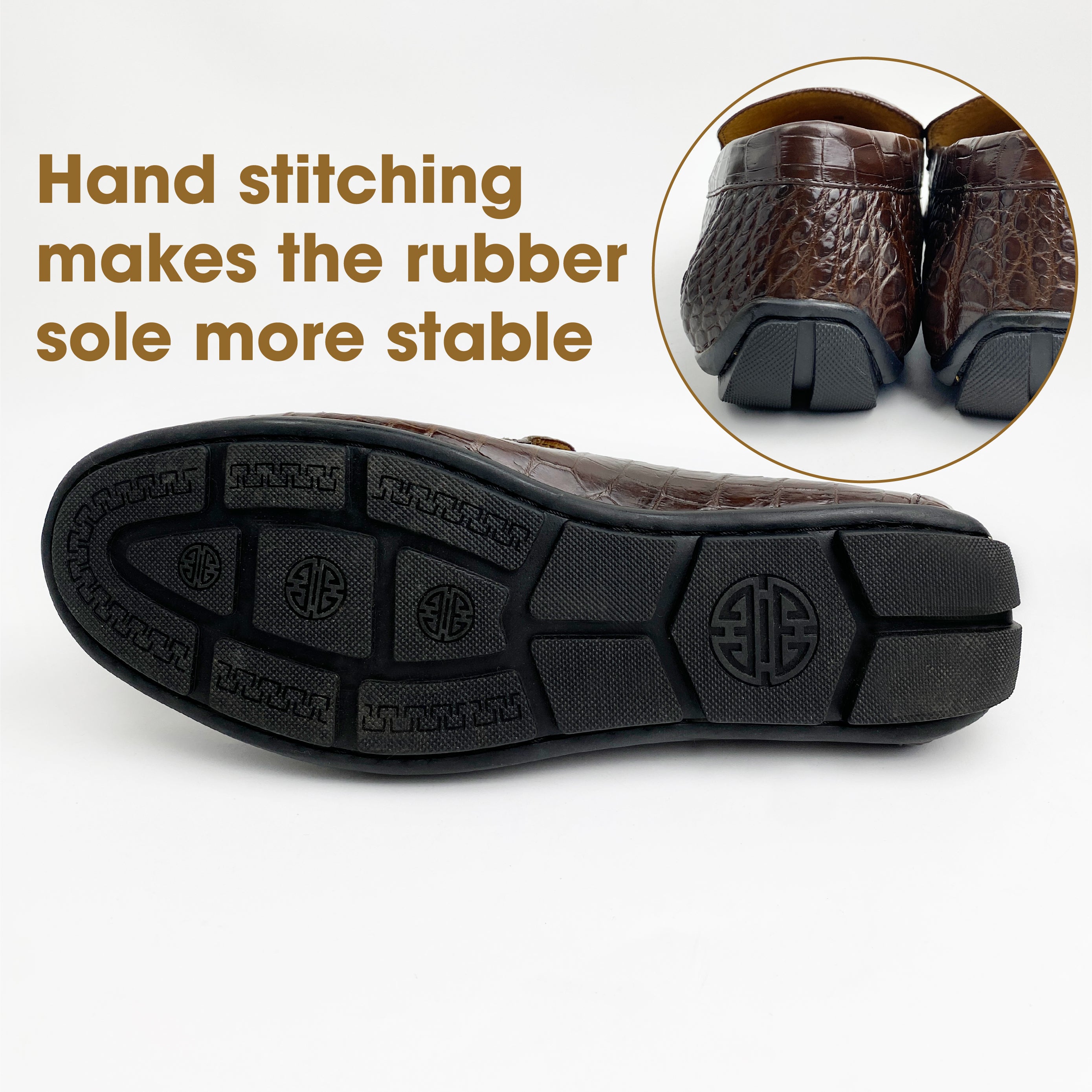 Brown Alligator Leather Moccasin Loafer | Crocodile Belly Skin Moccasin Loafer | SH93L42