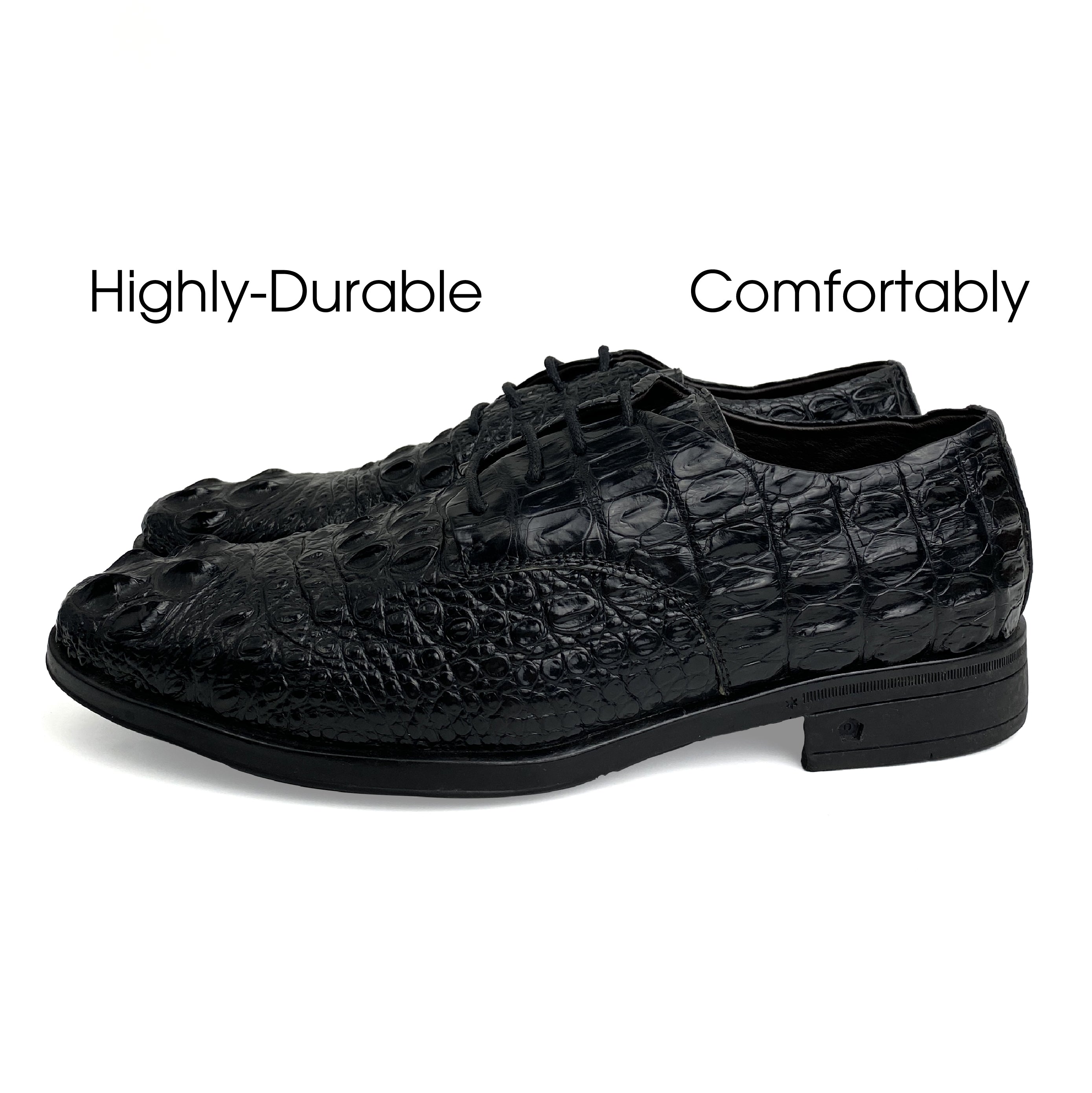 Black Crocodile Leather Lace Up Penny Loafer| Alligator Mens Designer Loafers | SH61G