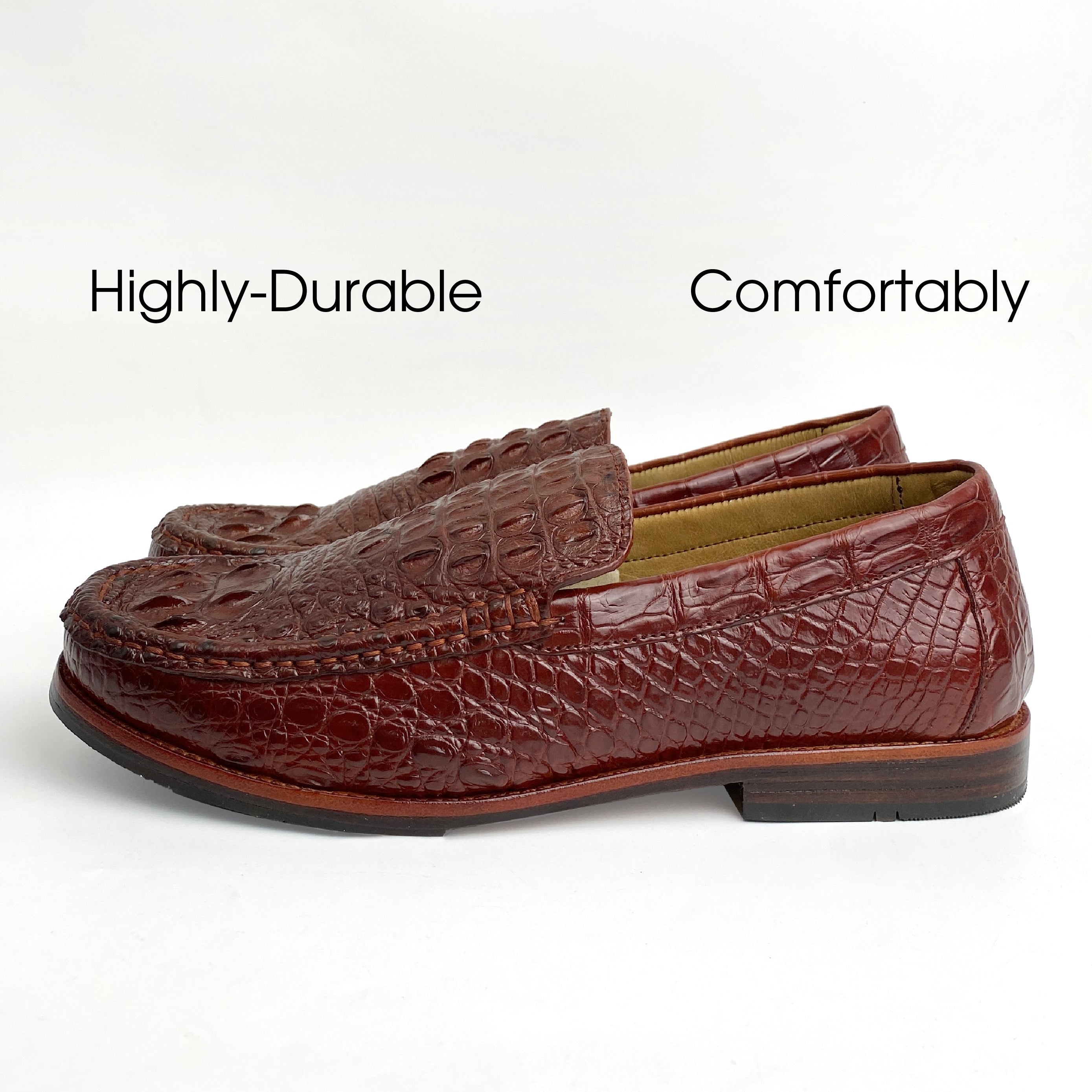 Premium Light Brown Elegant Alligator Shoes Moccasins For Men  | Crocodile Men Designer Loafers | SH86K42