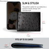 Load image into Gallery viewer, Black Blue Handmade Double Side Ostrich Leather Bifold Wallet for Men | VINAMOS-14