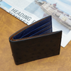 Load image into Gallery viewer, Black Blue Handmade Double Side Ostrich Leather Bifold Wallet for Men | VINAMOS-14