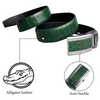 Load image into Gallery viewer, Handcrafted Green Alligator Belt Men&#39;s - Crocodile Skin Belly Belt 1.5&quot; - Automactic Buckle - BE-GRE-08 - Vinacreations