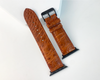 Light Brown Alligator Leather Strap for Apple Watch Ultra Series 8 7 6 5 4 3 SE | AW-45